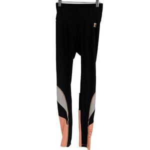 P.E. Nation Black Peach Grey Colorblock Active Leggings Size Small